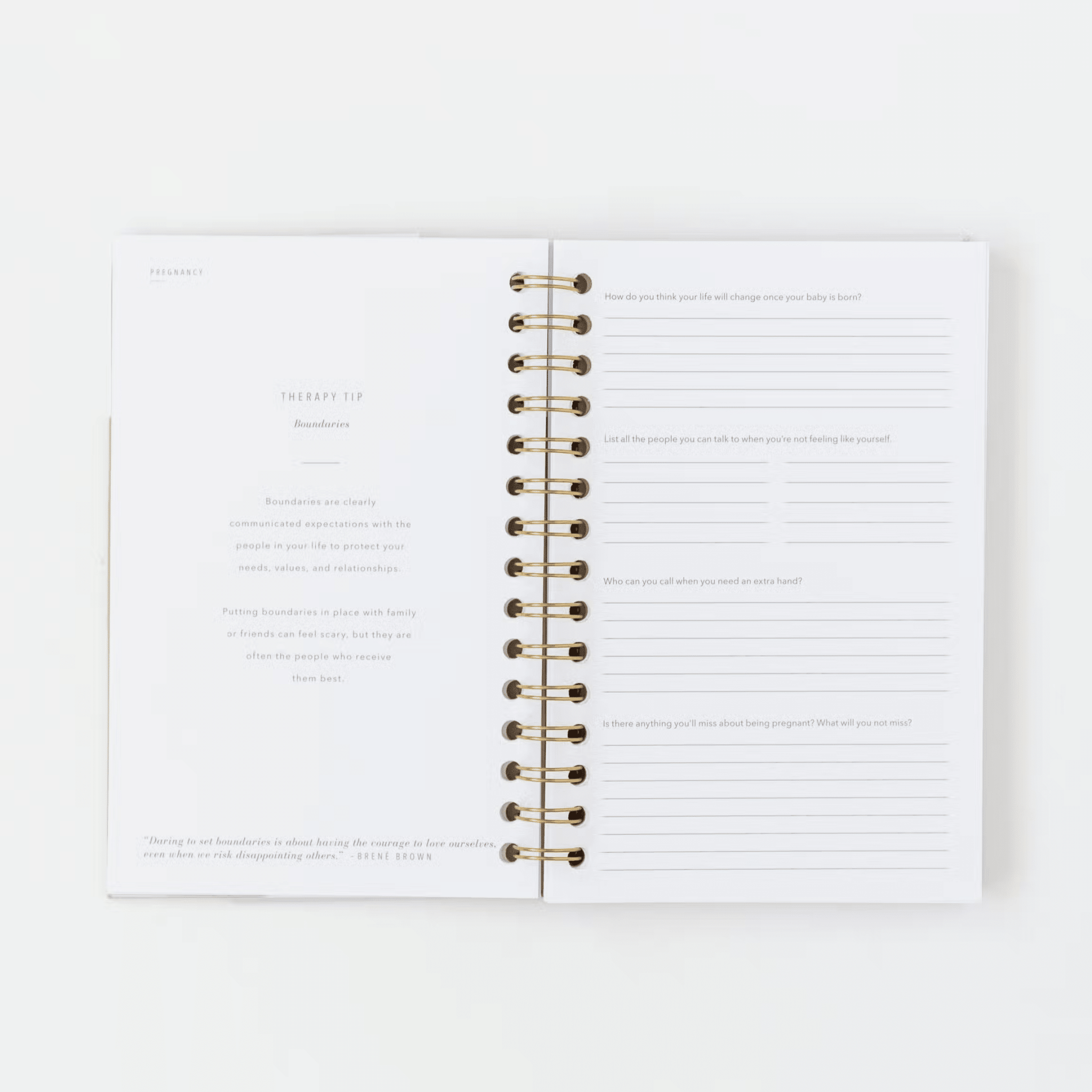 Coil - Bound Postpartum Journal (Cashew) - Tenth &amp; Pine - 