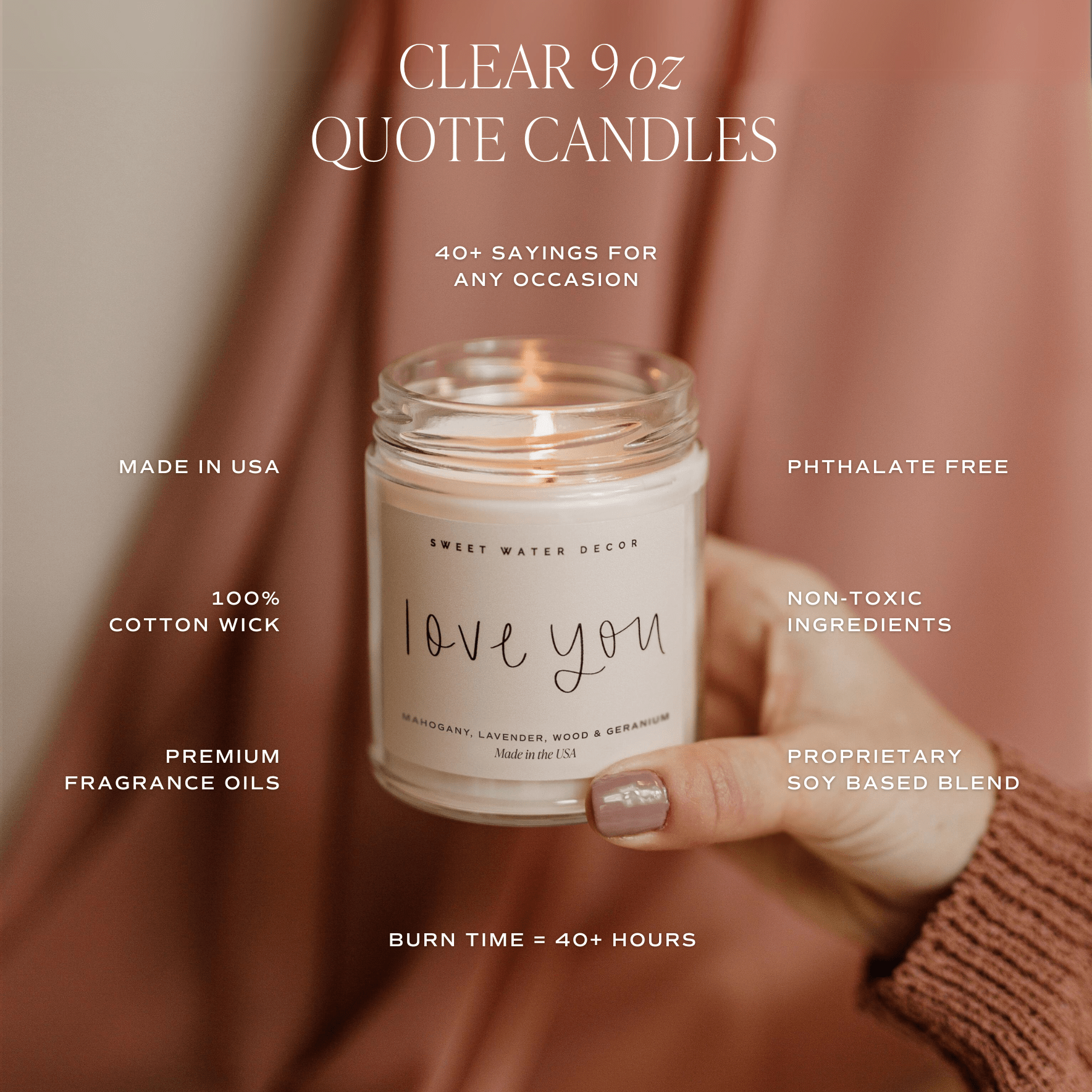 Congrats! Soy Candle - Clear Jar - 9 oz (Island AIr) - Tenth &amp; Pine - Candles - 