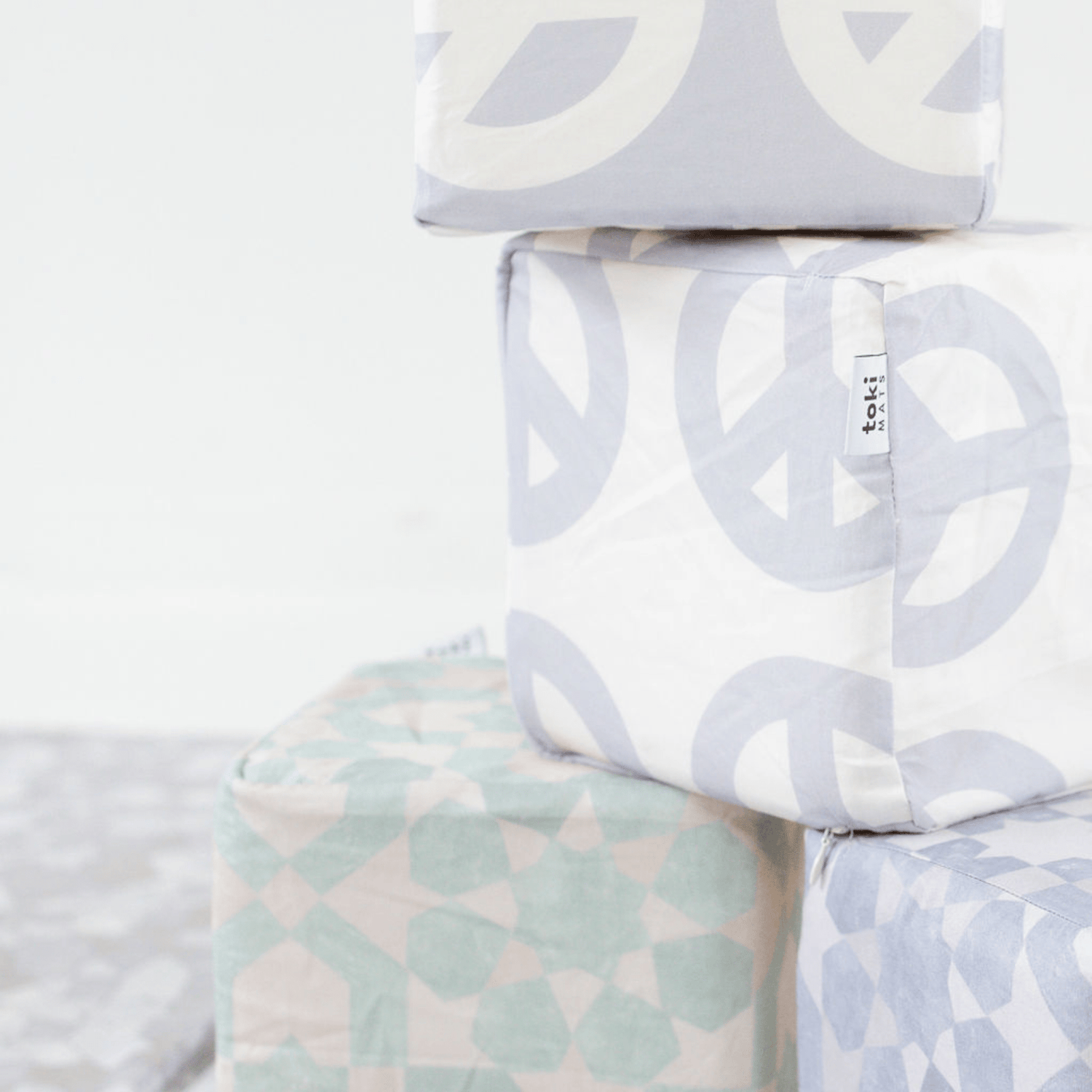 Cream Peace Sign Play Cube - Tenth &amp; Pine - Play Cube - 