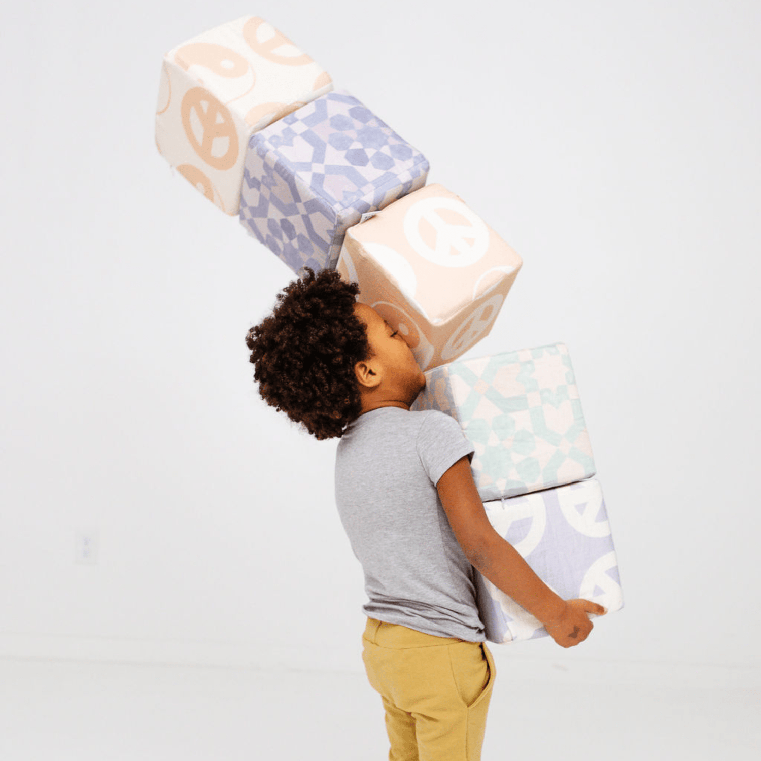 Cream Peace Sign Play Cube - Tenth &amp; Pine - Play Cube - 