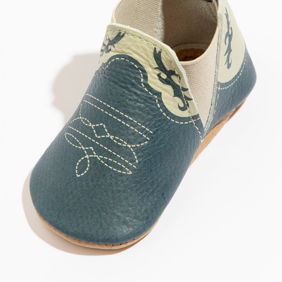 Denim Cowboy Chelsea Boot Baby Shoe - Tenth & Pine - Chelsea Boot - Soft Sole - 1
