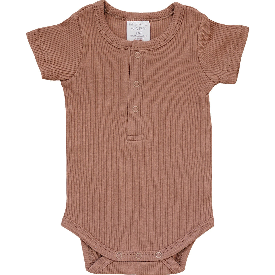 Dusty Rose Organic Cotton Ribbed Snap Bodysuit - Tenth & Pine - NB - Mebie Baby