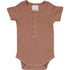 Dusty Rose Organic Cotton Ribbed Snap Bodysuit - Tenth & Pine - NB - Mebie Baby
