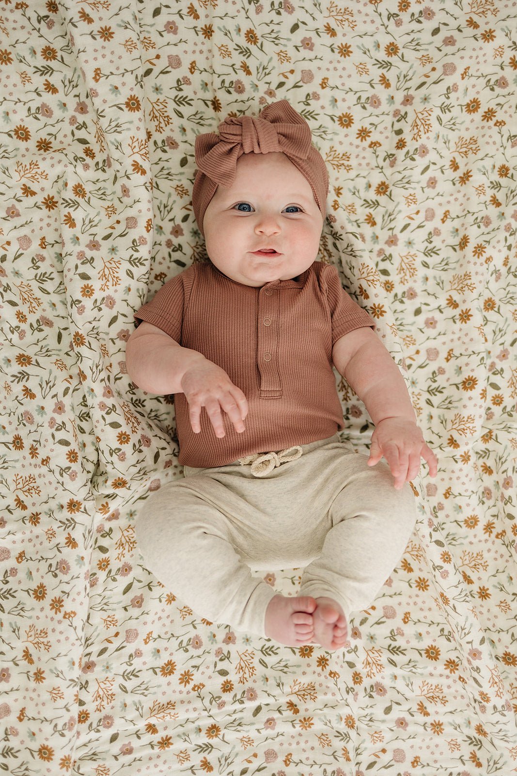 Dusty Rose Organic Cotton Ribbed Snap Bodysuit - Tenth & Pine - NB - Mebie Baby