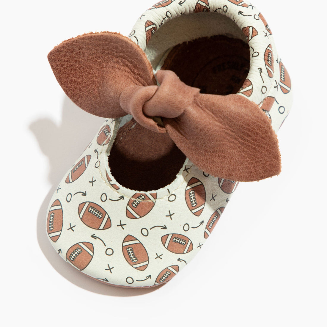 First Down Knotted Bow Baby Shoe - Tenth & Pine - Bow Mocc - Soft Sole - 1