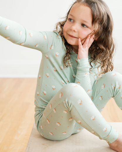 Modal Pajama Set in Seafoam Floral