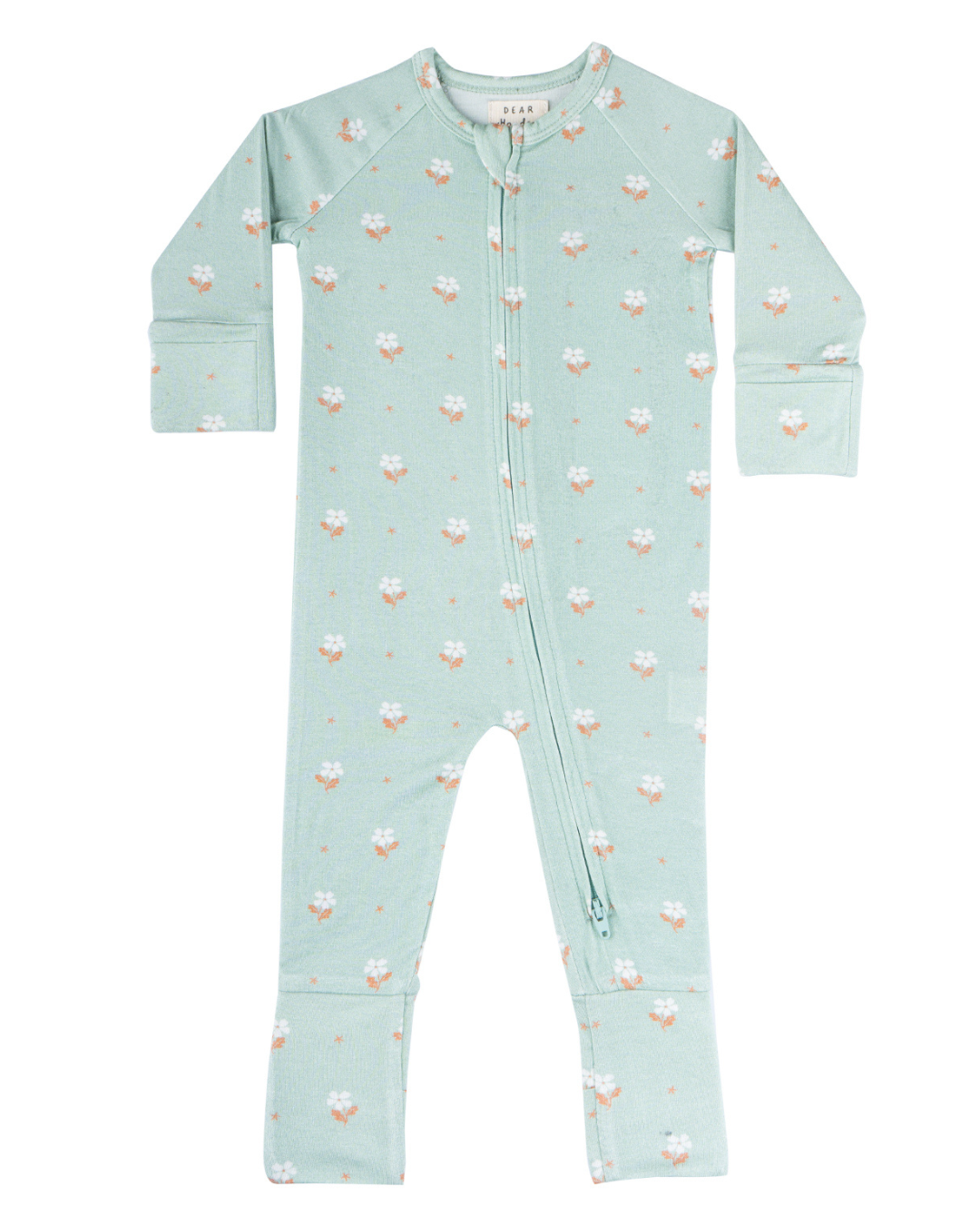 Modal Convertible Footy Pajamas in Seafoam Floral