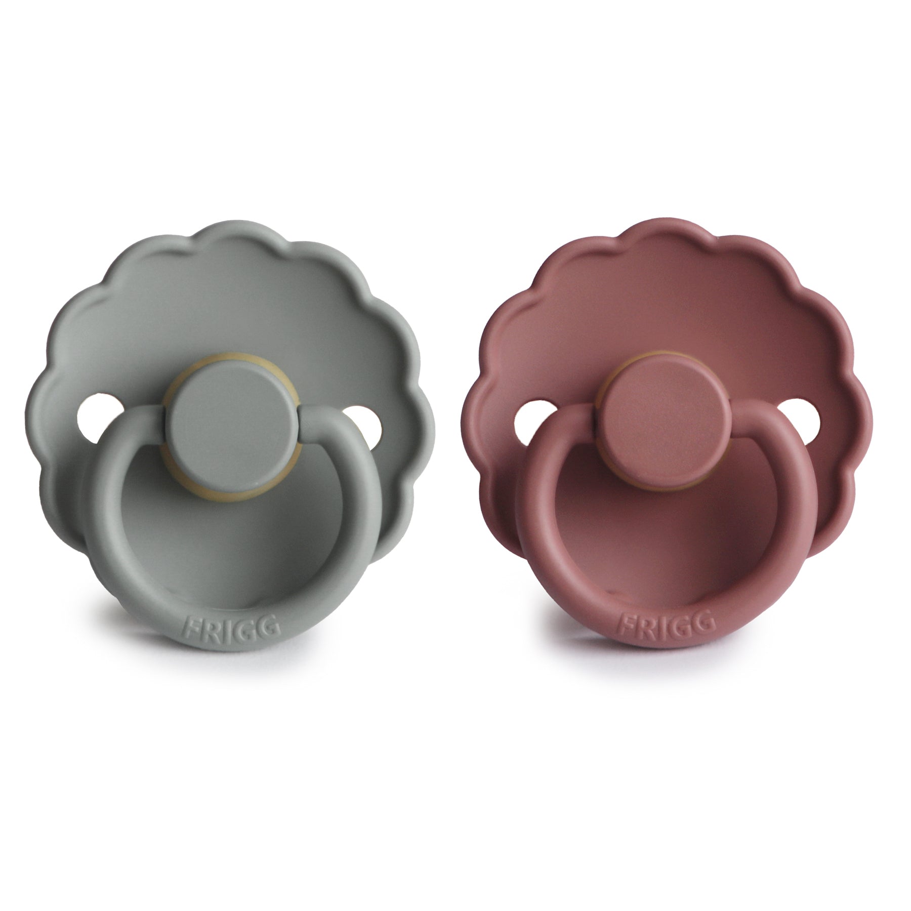 FRIGG Daisy Natural Rubber Pacifier 2 - Pack - Tenth &amp; Pine - FRIGG PACIFIERS - 6 - 18 months - Pink Cream/Poppy
