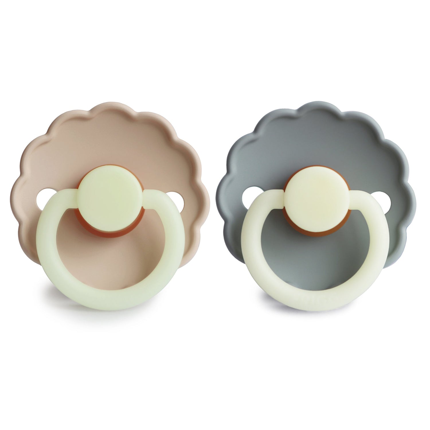 FRIGG Daisy Night Natural Rubber Pacifier 2 - Pack - Tenth &amp; Pine - FRIGG PACIFIERS - 6 - 18 months - Croissant/Cream