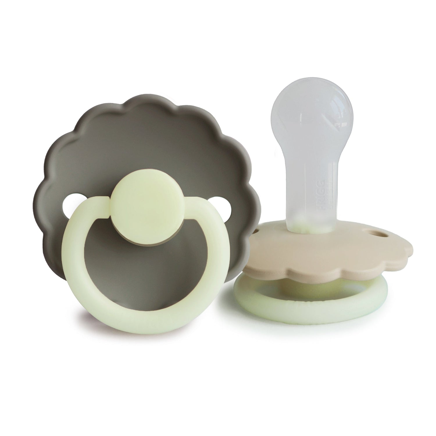 FRIGG Daisy Night Silicone Pacifier 2 - Pack - Tenth &amp; Pine - FRIGG PACIFIERS - 6 - 18 months - Portobello/Croissant