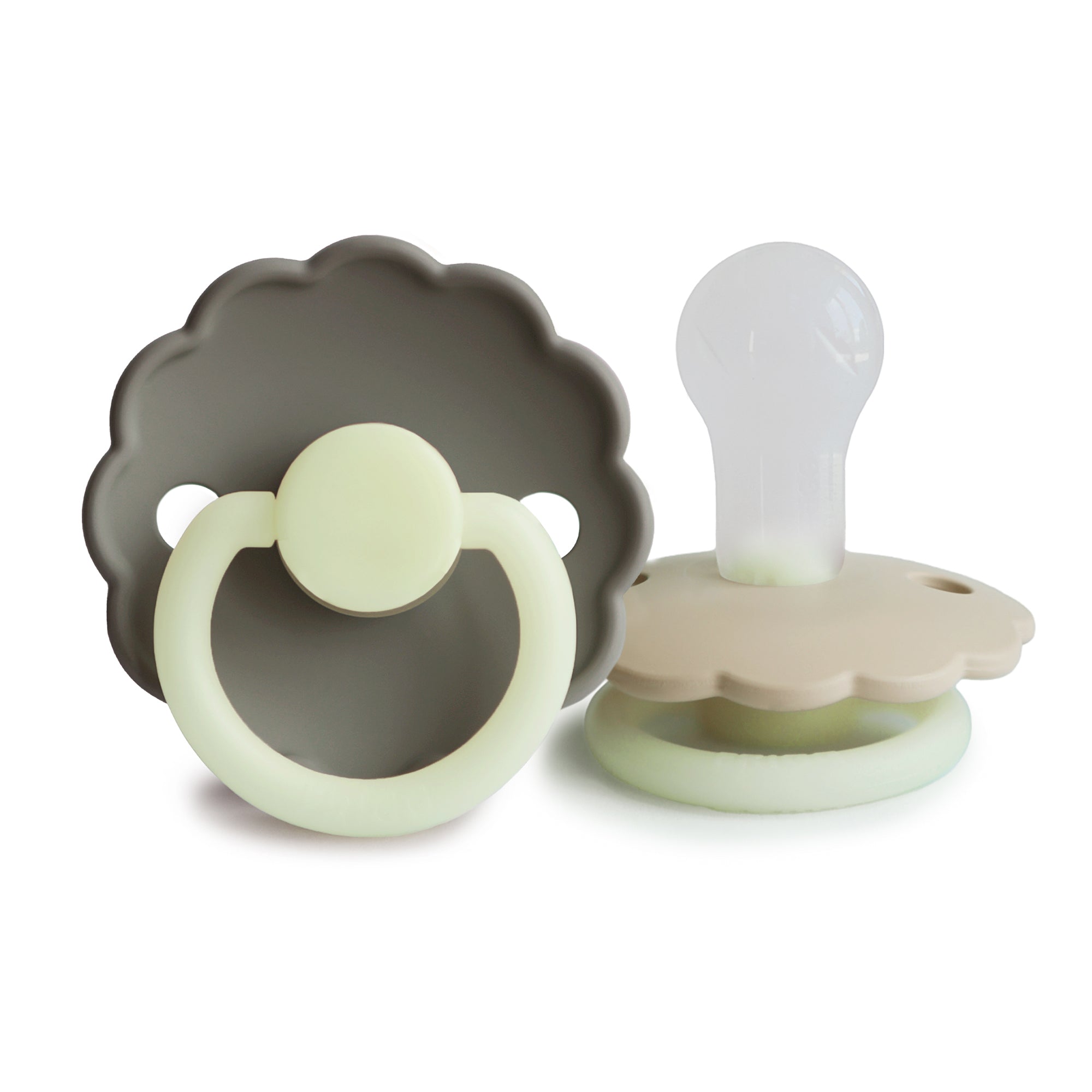 FRIGG Daisy Night Silicone Pacifier 2 - Pack - Tenth &amp; Pine - FRIGG PACIFIERS - 0 - 6 months - Portobello/Croissant