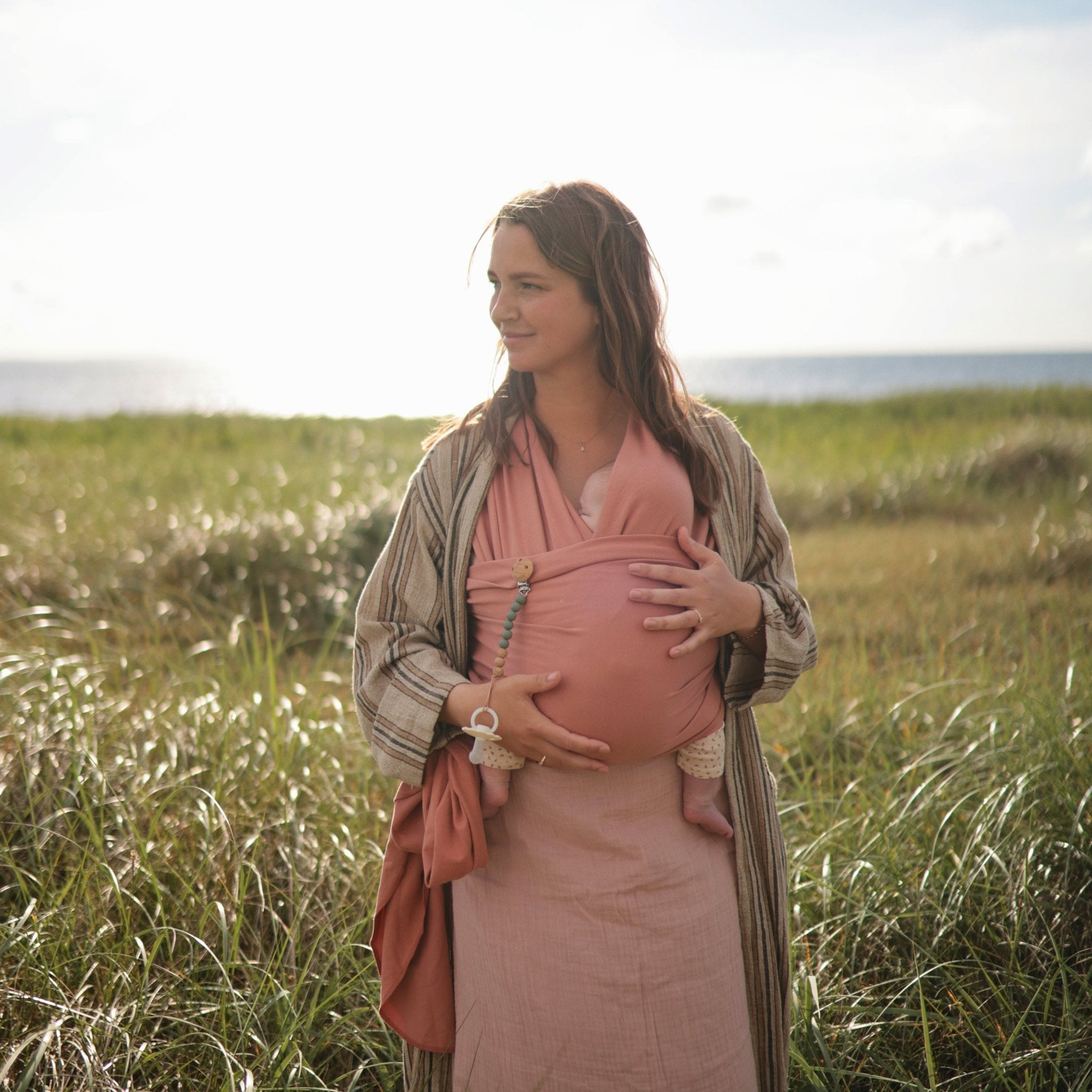 FRIGG Daisy Night Silicone Pacifier 2 - Pack - Tenth &amp; Pine - FRIGG PACIFIERS - 6 - 18 months - Portobello/Croissant