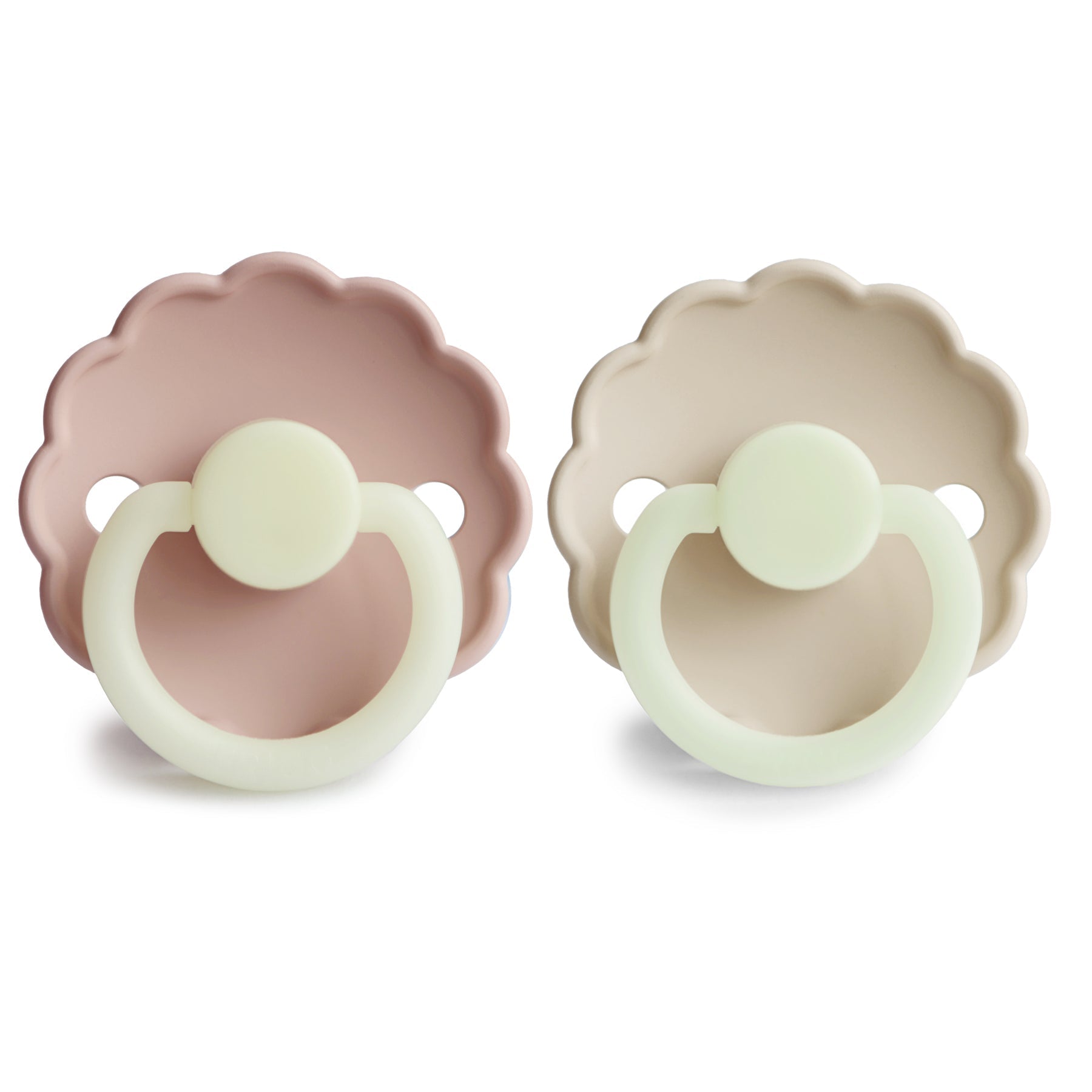 FRIGG Daisy Night Silicone Pacifier 2 - Pack - Tenth &amp; Pine - FRIGG PACIFIERS - 6 - 18 months - Portobello/Croissant