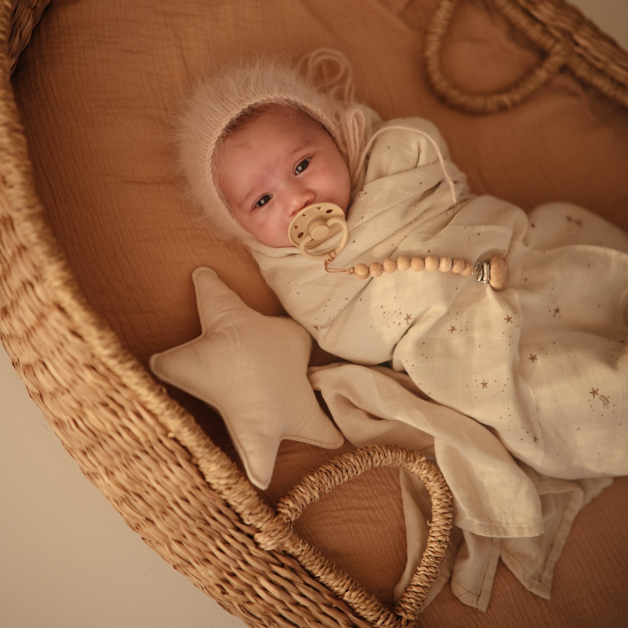 FRIGG Moon Silicone Pacifier 2 - Pack - Tenth &amp; Pine - FRIGG PACIFIERS - 6 - 18 months - Soft Lilac/Daffodil