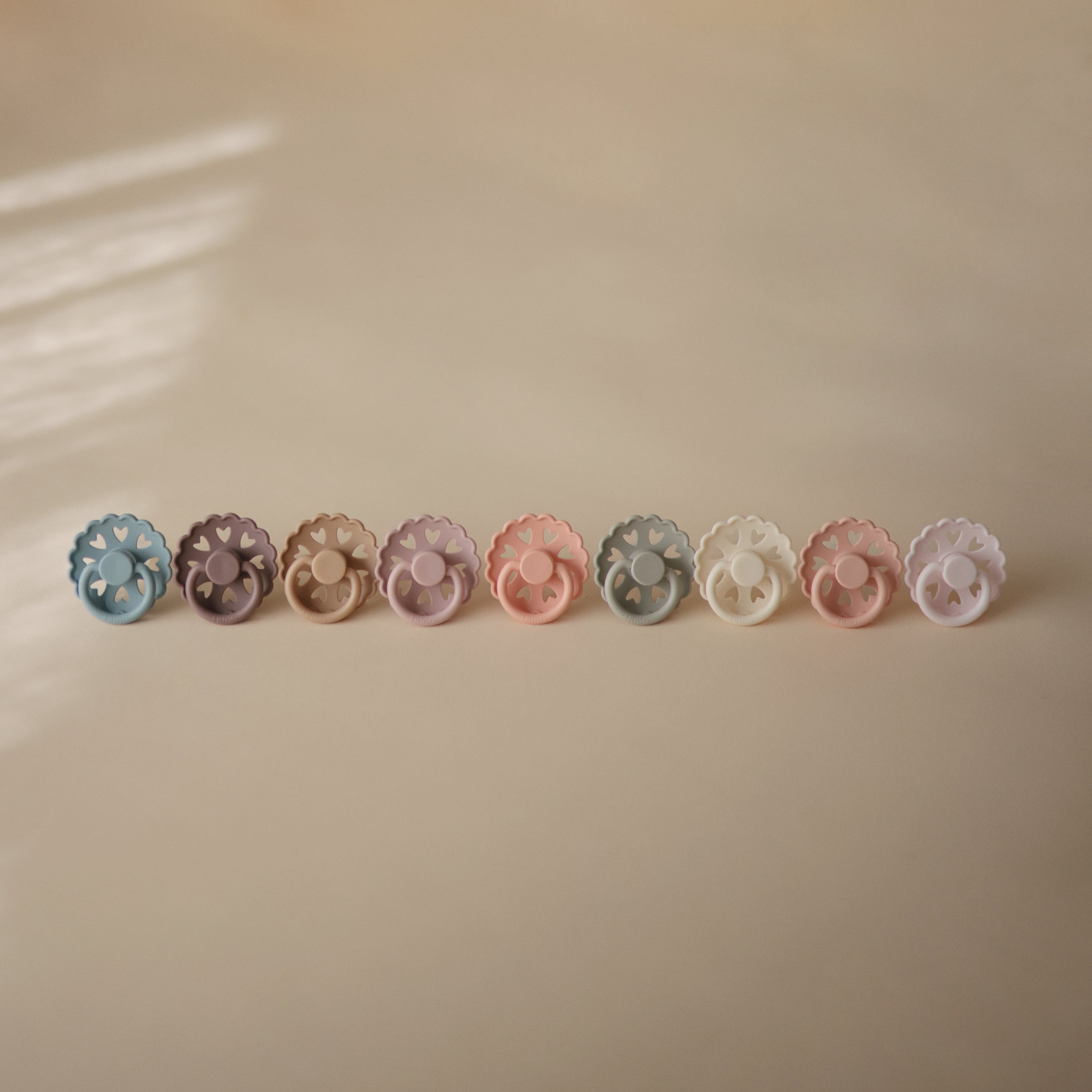 FRIGG Andersen Fairytale Natural Rubber Pacifier 2 - Pack - Tenth &amp; Pine - FRIGG PACIFIERS - 6 - 18 months - Twilight Mauve/Primrose