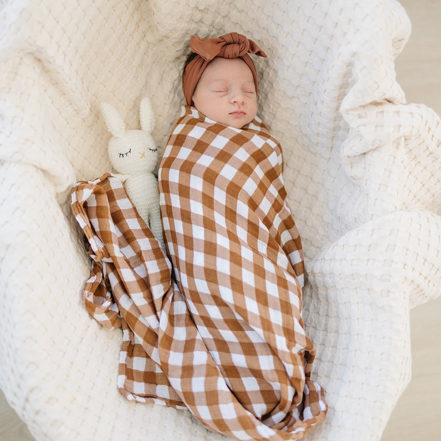 Gingham Muslin Swaddle Blanket - Tenth &amp; Pine - 