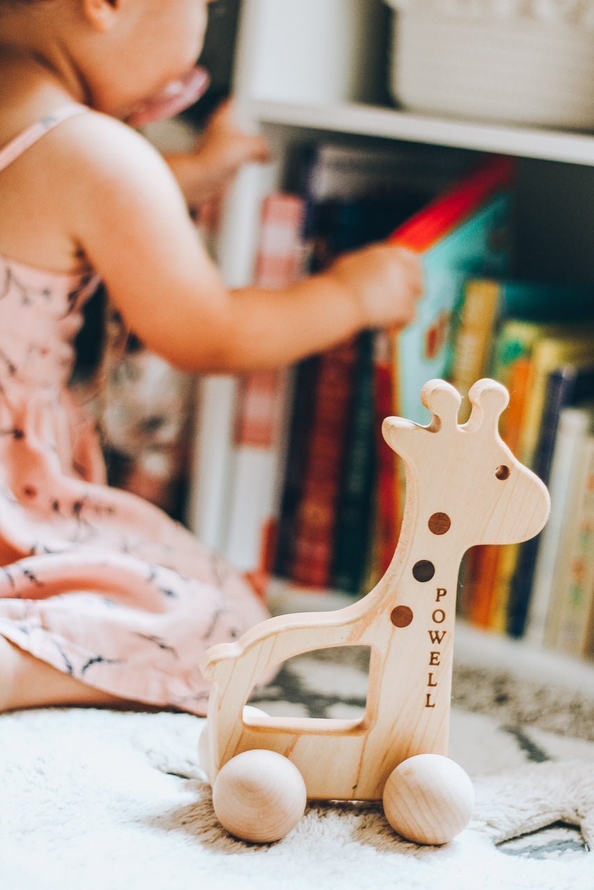 Giraffe Push Toy - Tenth &amp; Pine - Wooden Toy - 
