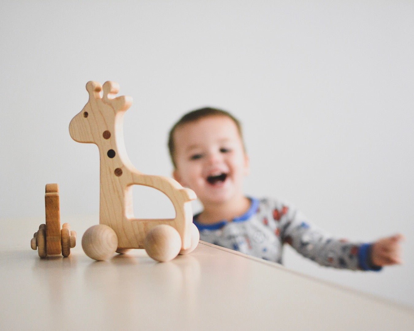 Giraffe Push Toy - Tenth &amp; Pine - Wooden Toy - 