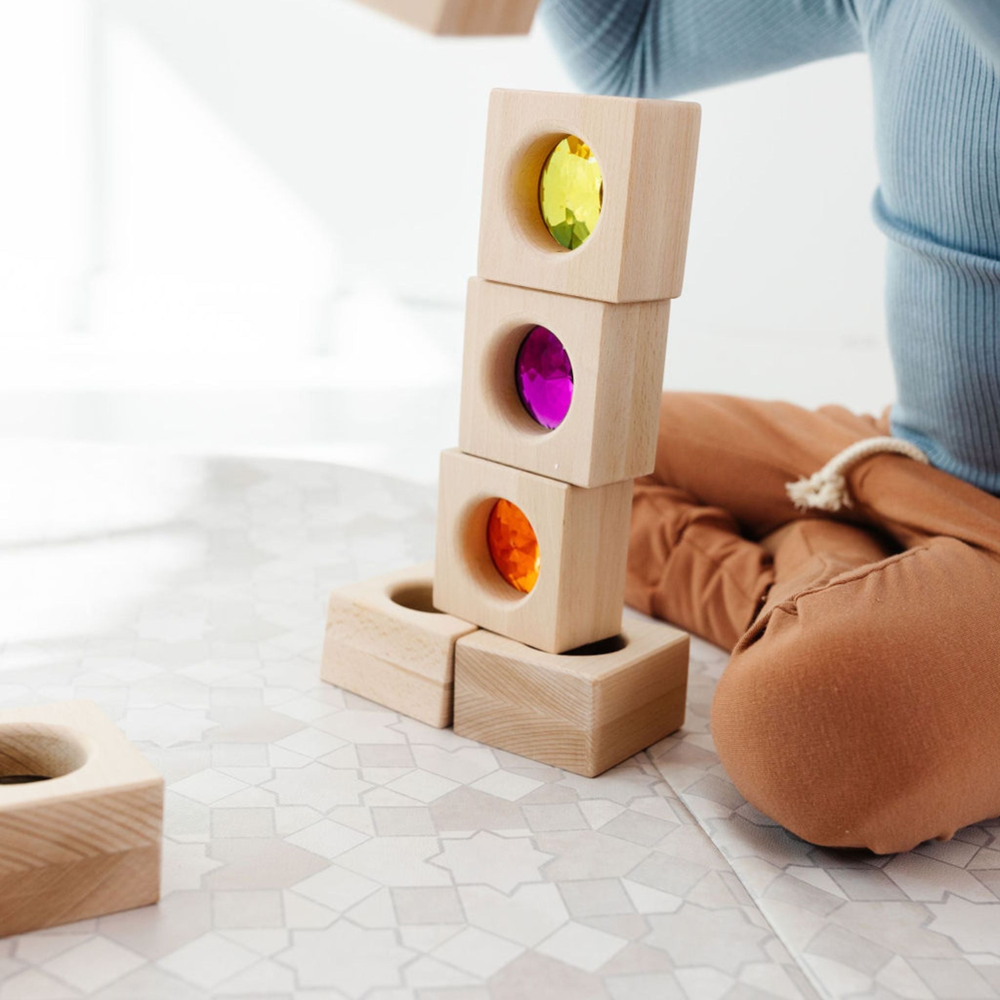 Grey Mosaic Vegan Leather Mat - Tenth &amp; Pine - Vegan Leather Padded Mat - Standard