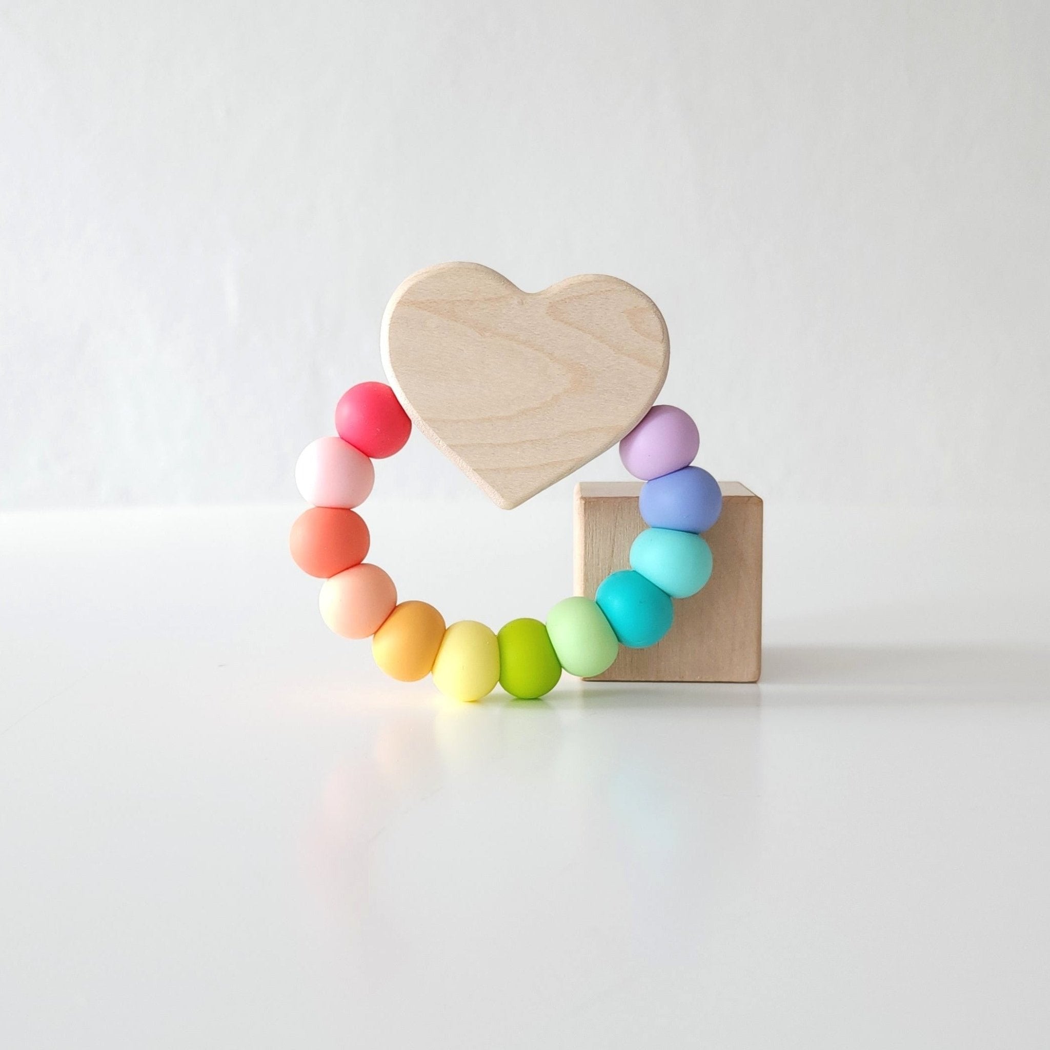 Heart Charm Teether - Tenth &amp; Pine - Pacifiers &amp; Teethers - Confetti