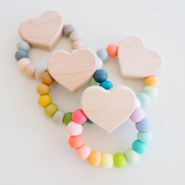 Heart Charm Teether - Tenth &amp; Pine - Pacifiers &amp; Teethers - Riverbed