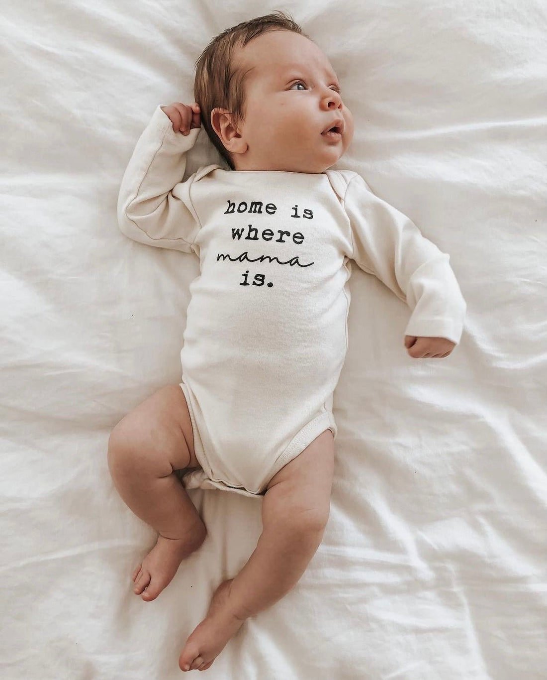 Home is Where Mama Is - Long Sleeve Organic Bodysuit - Tenth & Pine - Long Sleeve Onesie - 0 - 3M