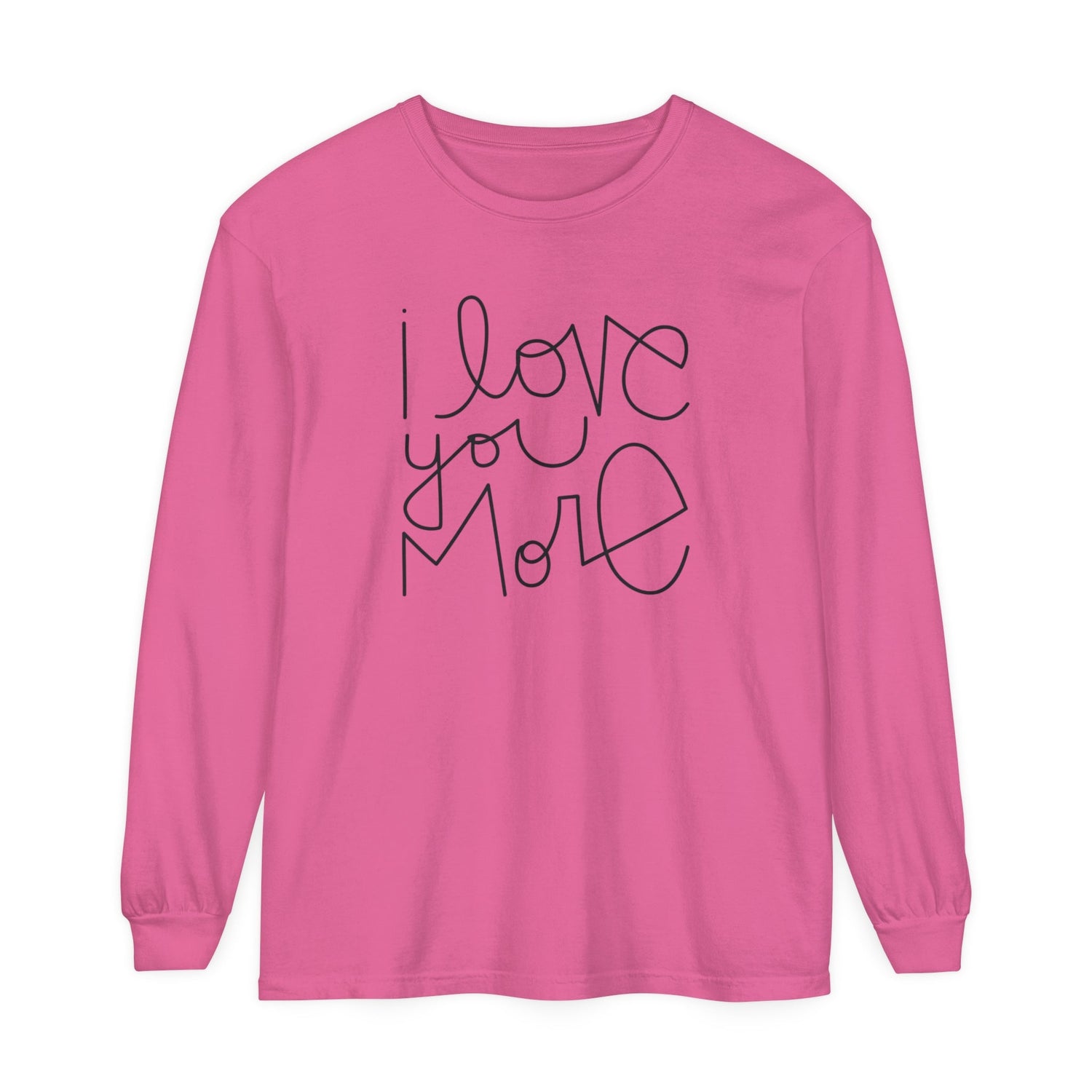 I Love You More Adult Long Sleeve T-Shirt - Tenth &amp; Pine - Long Sleeve Adult Tee - S - Crunchberry