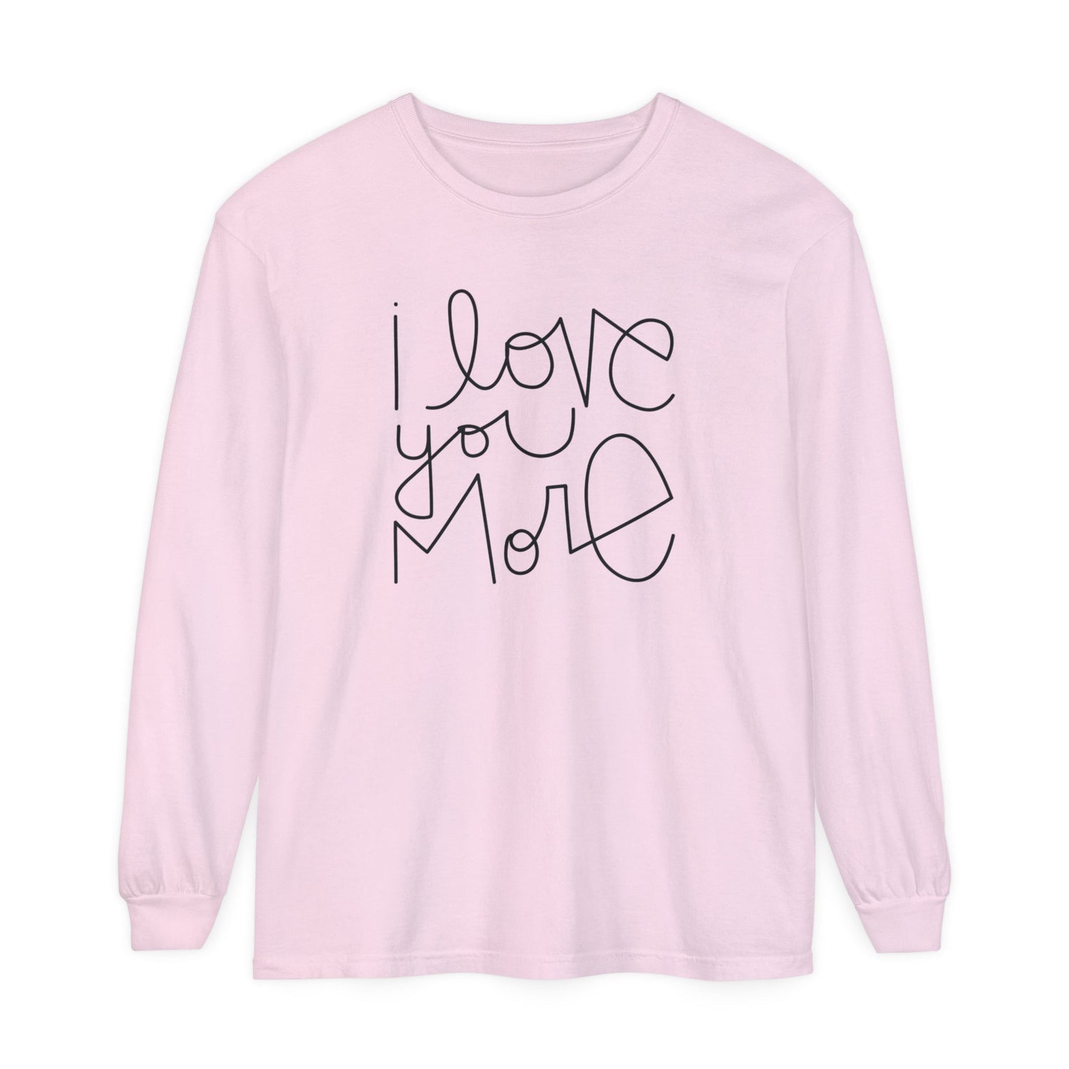 I Love You More Adult Long Sleeve T-Shirt - Tenth &amp; Pine - Long Sleeve Adult Tee - S - Pepper