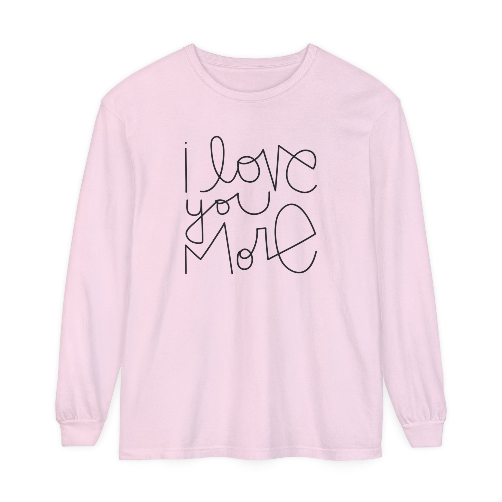 I Love You More Adult Long Sleeve T-Shirt - Tenth &amp; Pine - Long Sleeve Adult Tee - S - Pepper