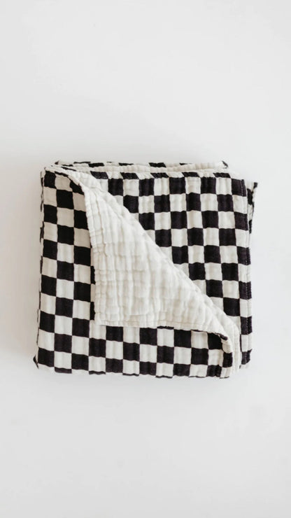 Muslin Quilt | Black &amp; White Checkerboard
