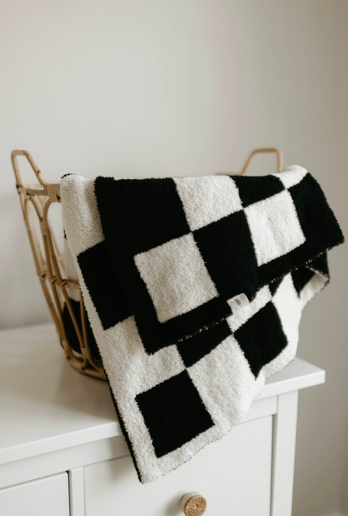 Plush Blanket  | Black &amp; White Checkerboard