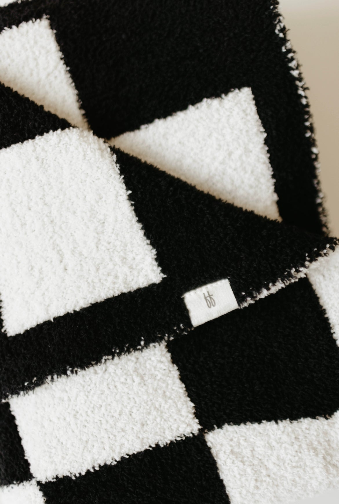 Plush Blanket  | Black &amp; White Checkerboard