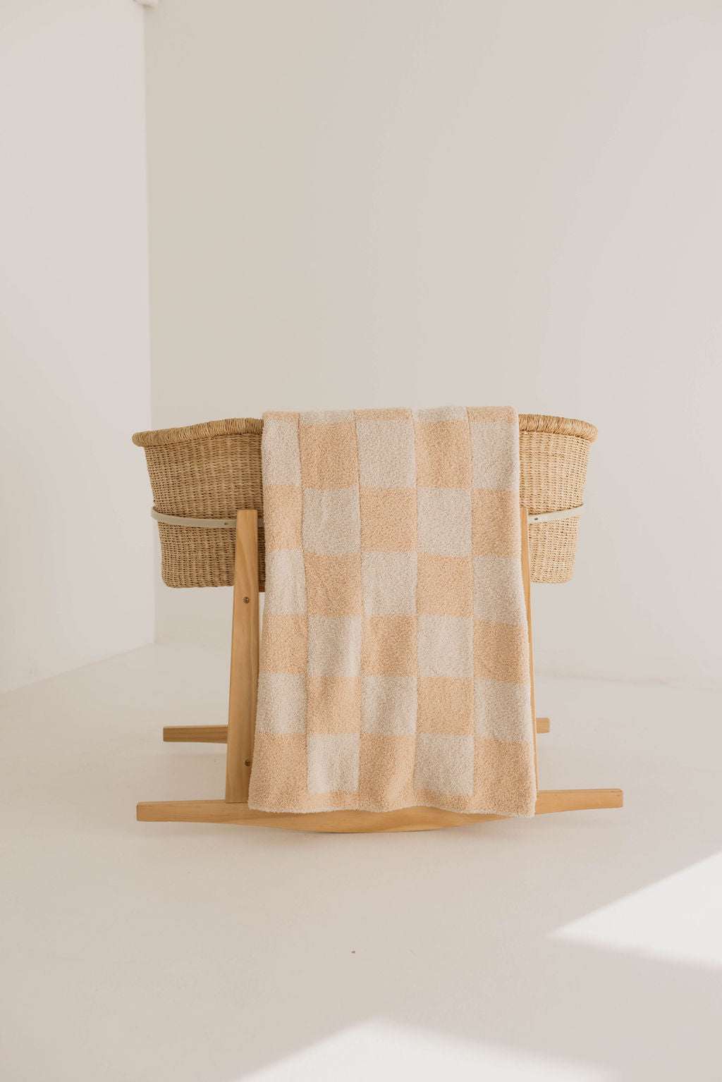 Plush Blanket  | Peaches &amp; Cream Checkerboard