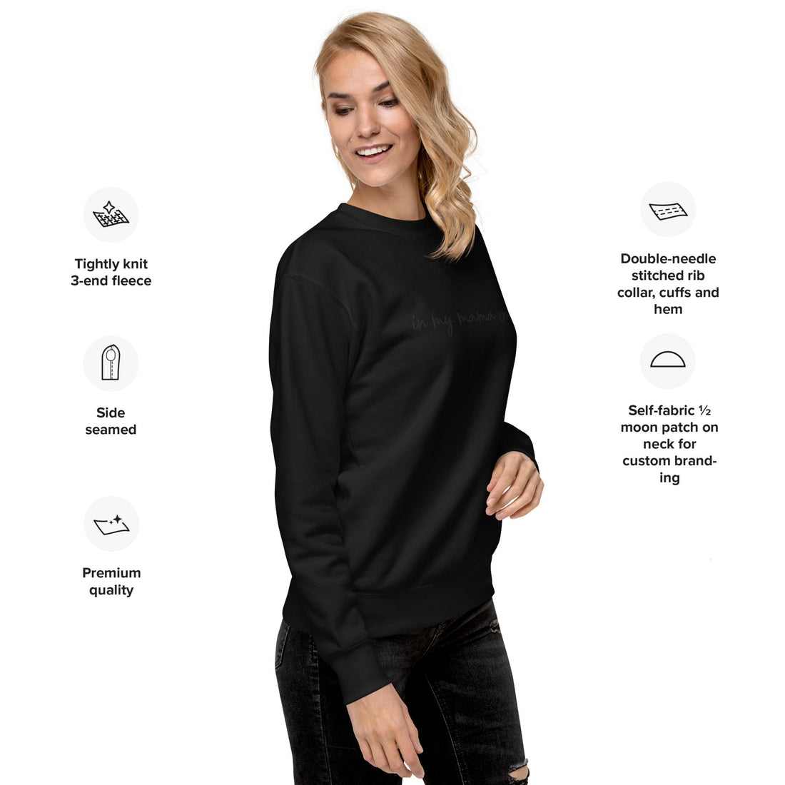 In my mama era Embroidered | Premium Adult Sweatshirt - Tenth &amp; Pine - S - Bone