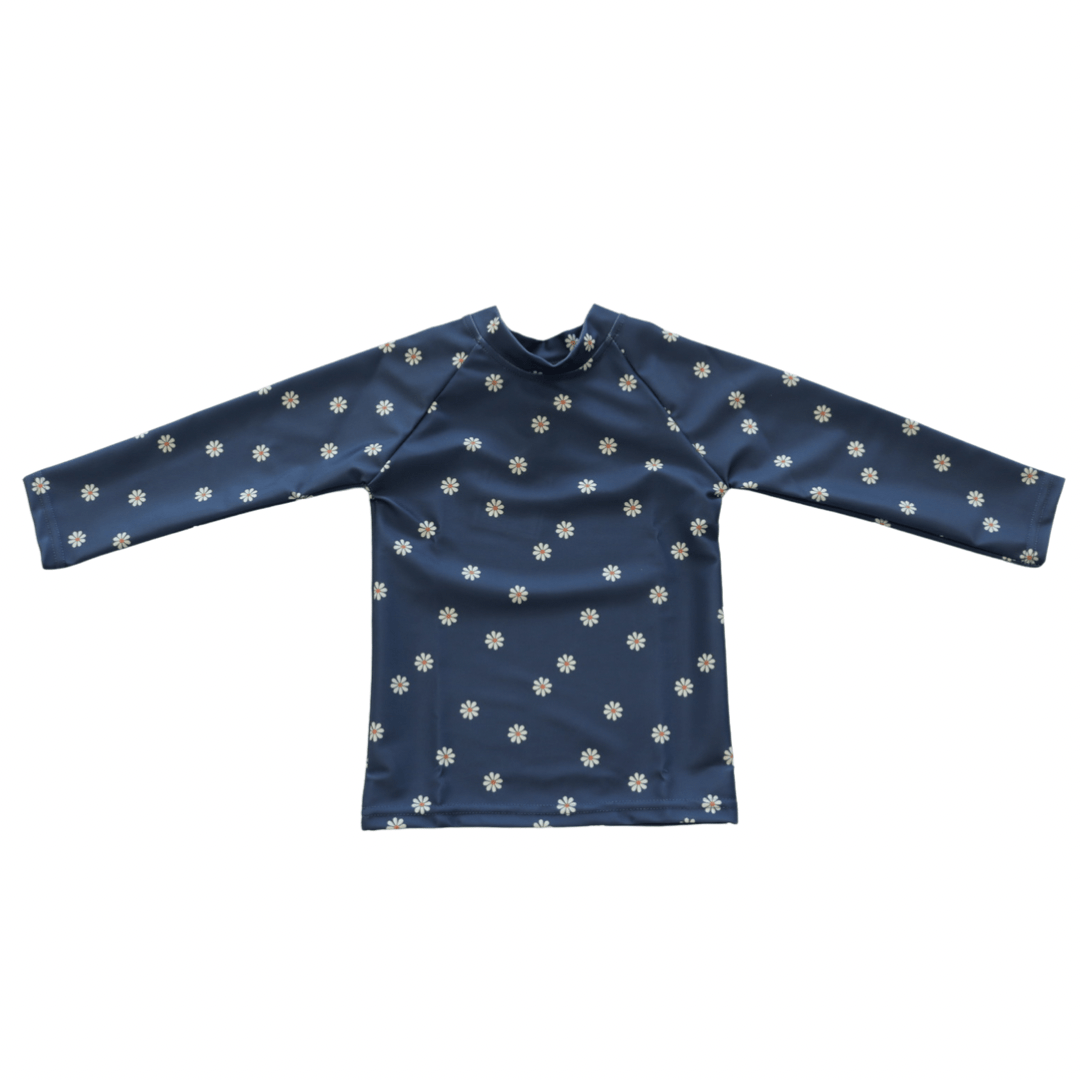 Kids Navy Daisy Rash Guard - Tenth &amp; Pine - Rashguard - 3M
