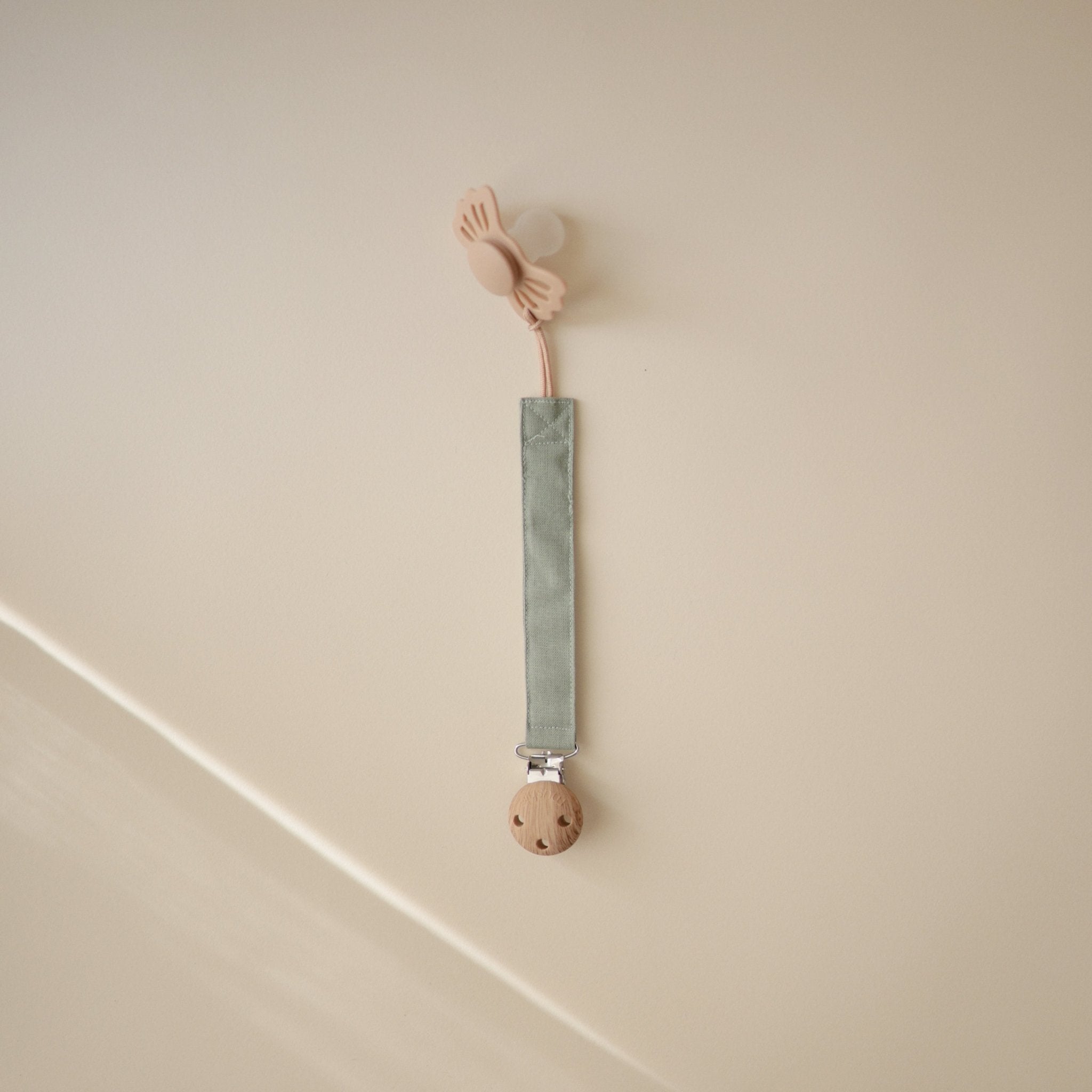 Linen Pacifier Clip 2 - Pack - Tenth &amp; Pine - Pacifier Clip - Blush/Cream