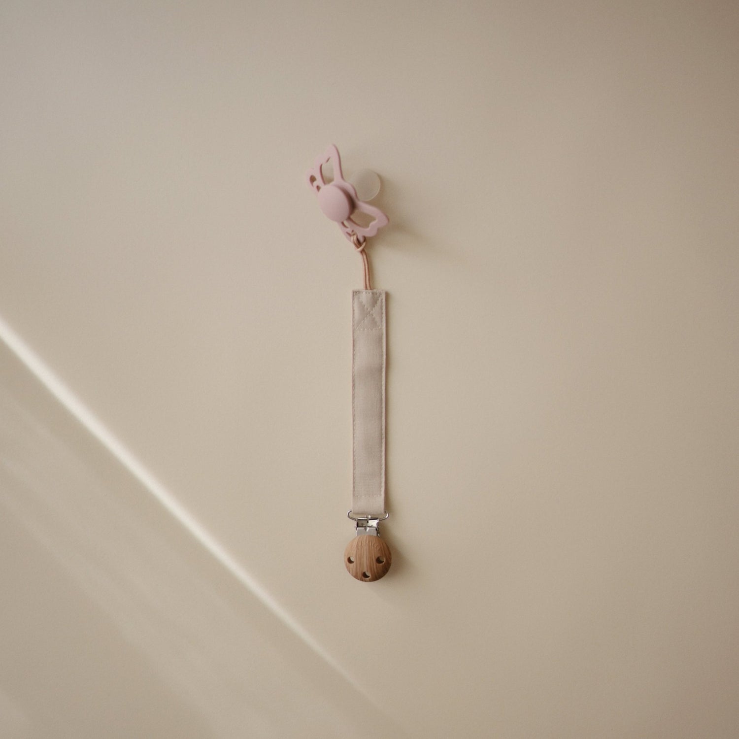 Linen Pacifier Clip 2 - Pack - Tenth &amp; Pine - Pacifier Clip - Blush/Cream