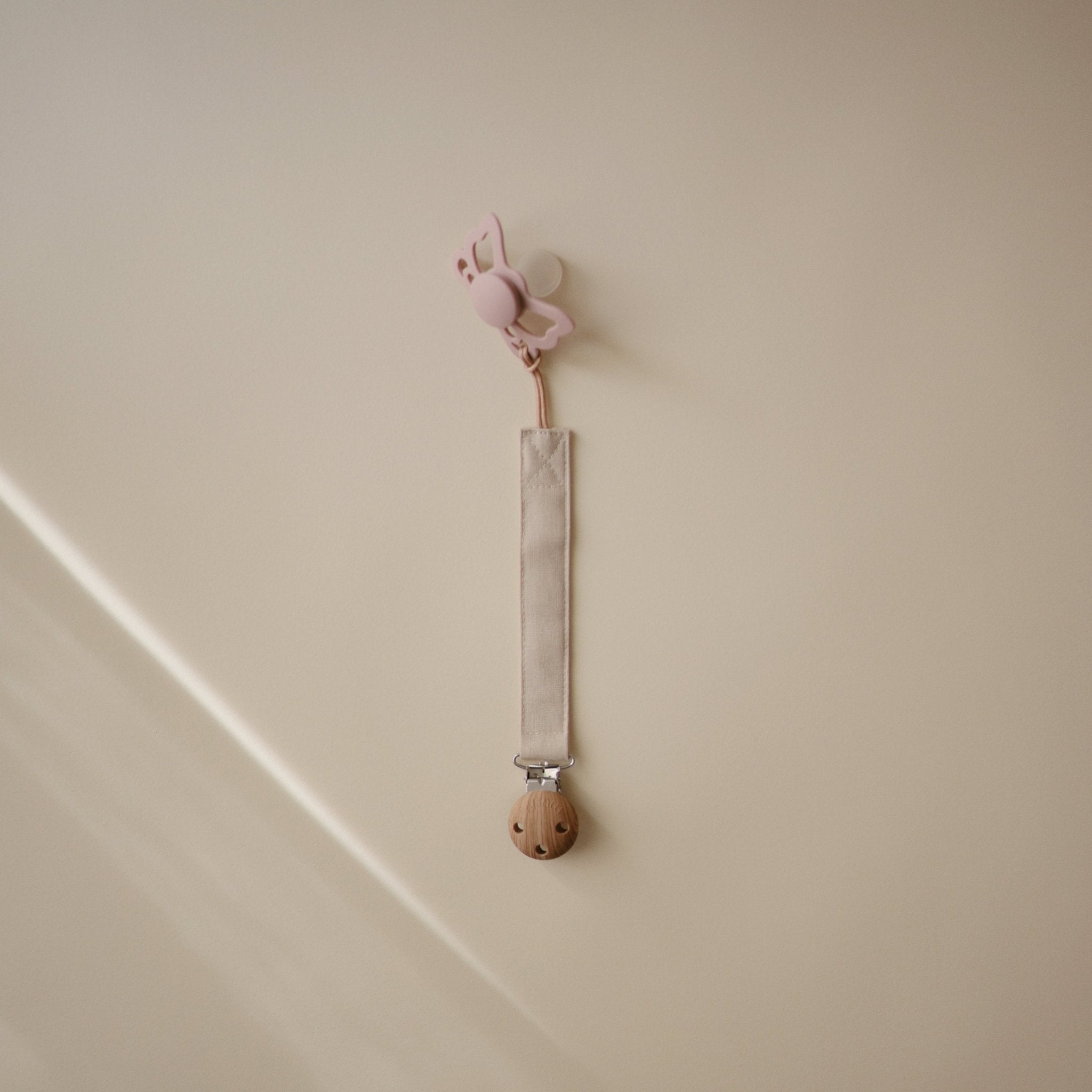 Linen Pacifier Clip 2 - Pack - Tenth &amp; Pine - Pacifier Clip - Blush/Cream