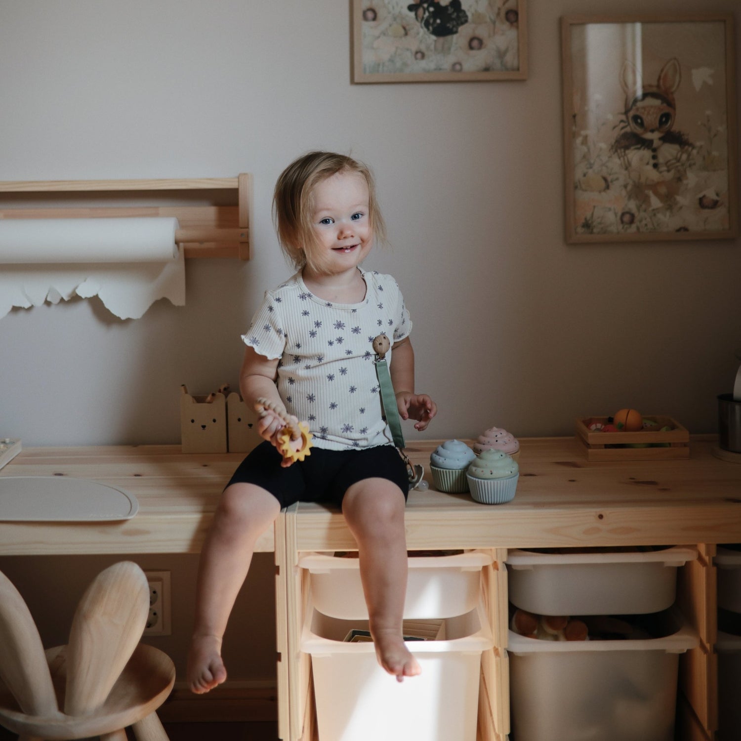 Linen Pacifier Clip 2 - Pack - Tenth &amp; Pine - Pacifier Clip - Blush/Cream