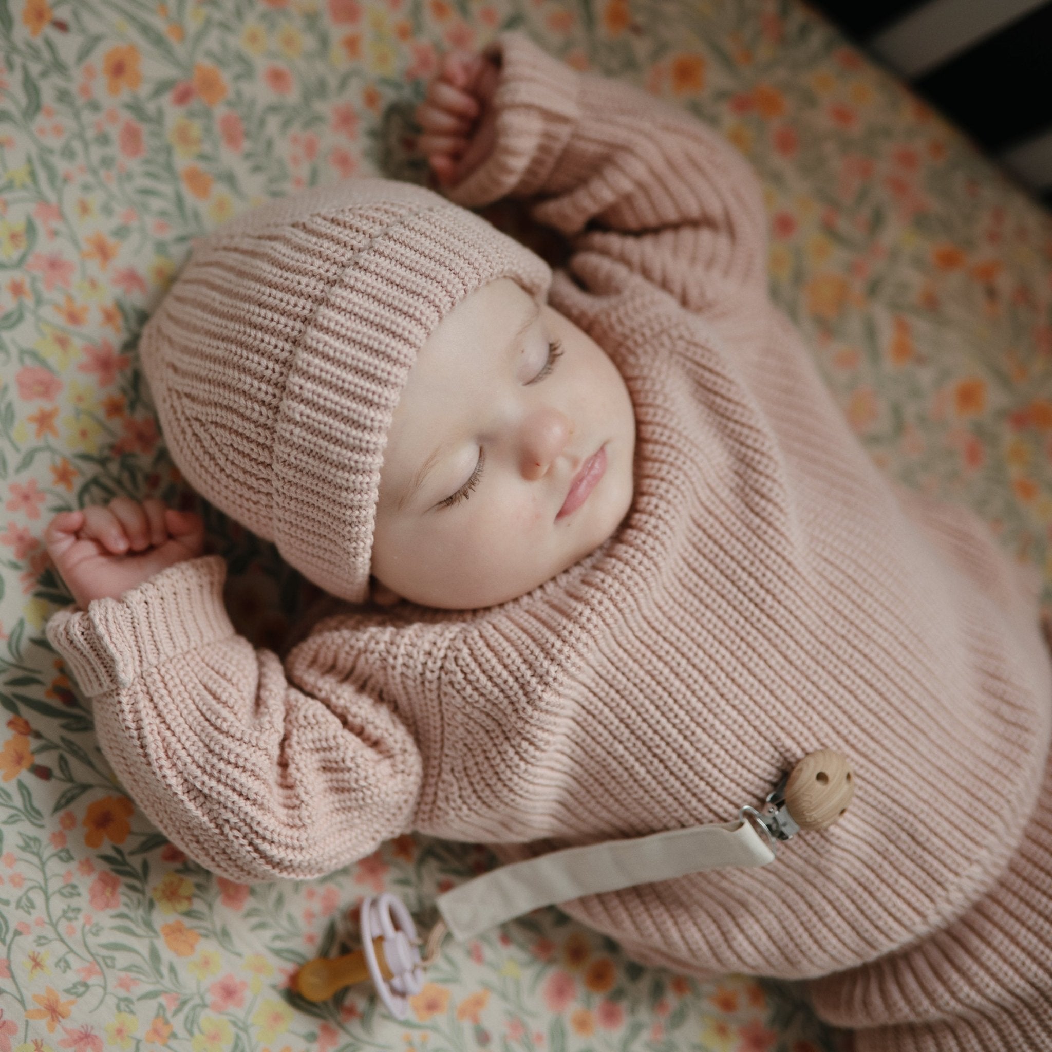 Linen Pacifier Clip 2 - Pack - Tenth &amp; Pine - Pacifier Clip - Blush/Cream