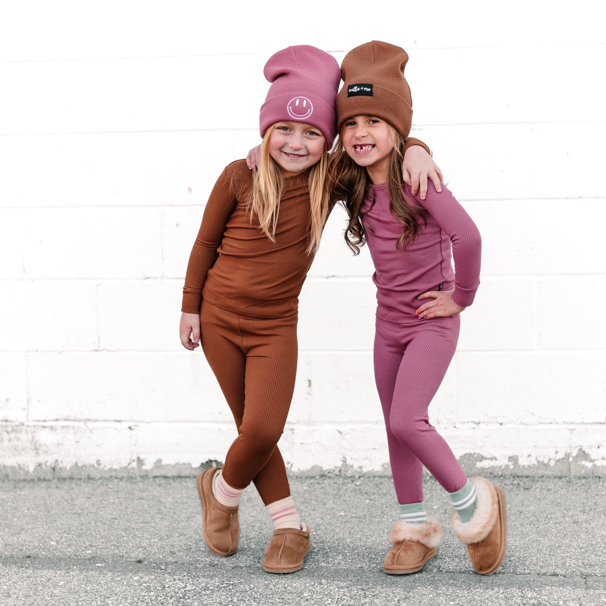 LONG SLEEVE 2 PIECE SETS - Mauve Ribbed - Tenth &amp; Pine - Bamboo 2 Piece PJ - RIB - 12/18m