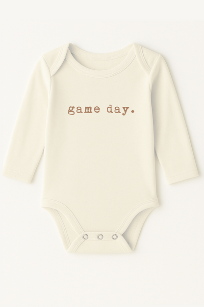 Game Day Clay Organic Cotton Baby Bodysuit Long Sleeve