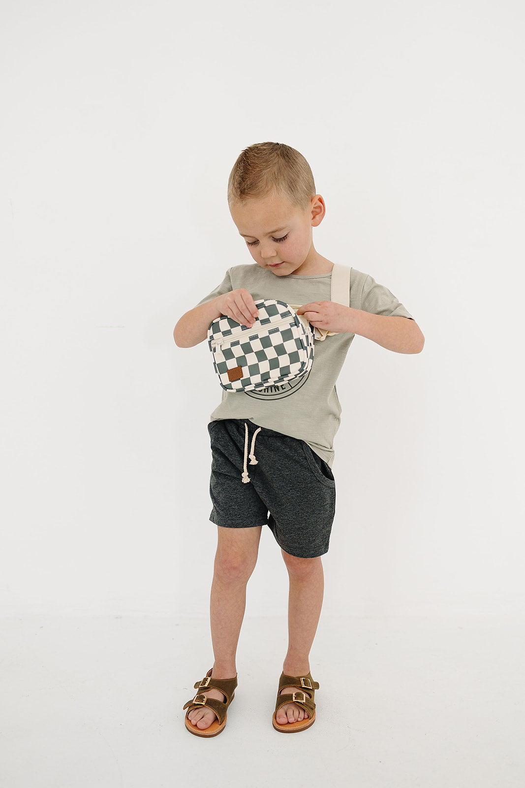 Green Checkered Mini Fanny Pack