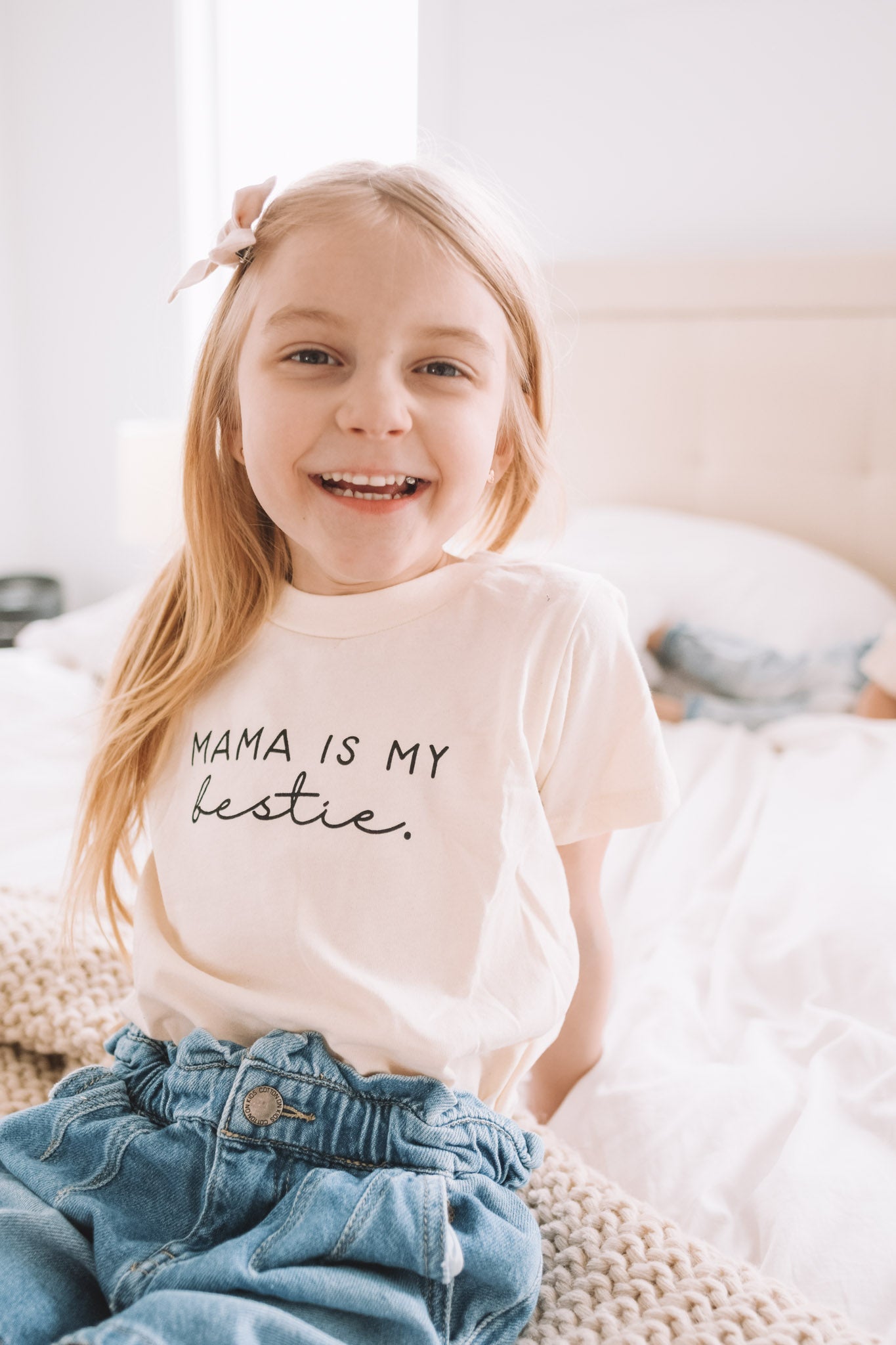 Mama Is My Bestie - Organic Cotton Kids Graphic Tee - Tenth &amp; Pine - Short Sleeve Tee - 18 - 24M