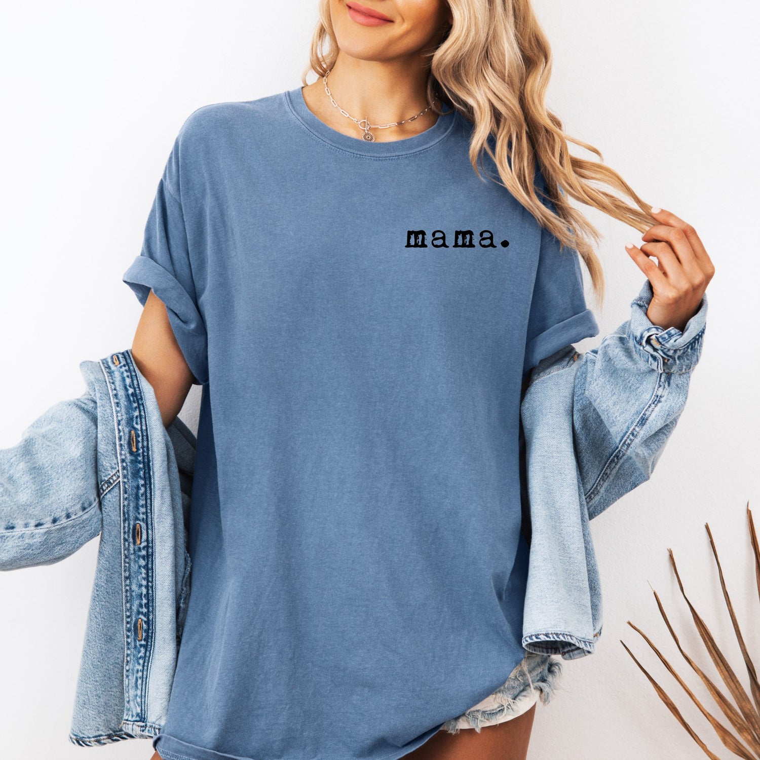 Mama T-shirt | Adult Short Sleeve Tee - Tenth &amp; Pine - Adult Tshirt - S - Blue Jean