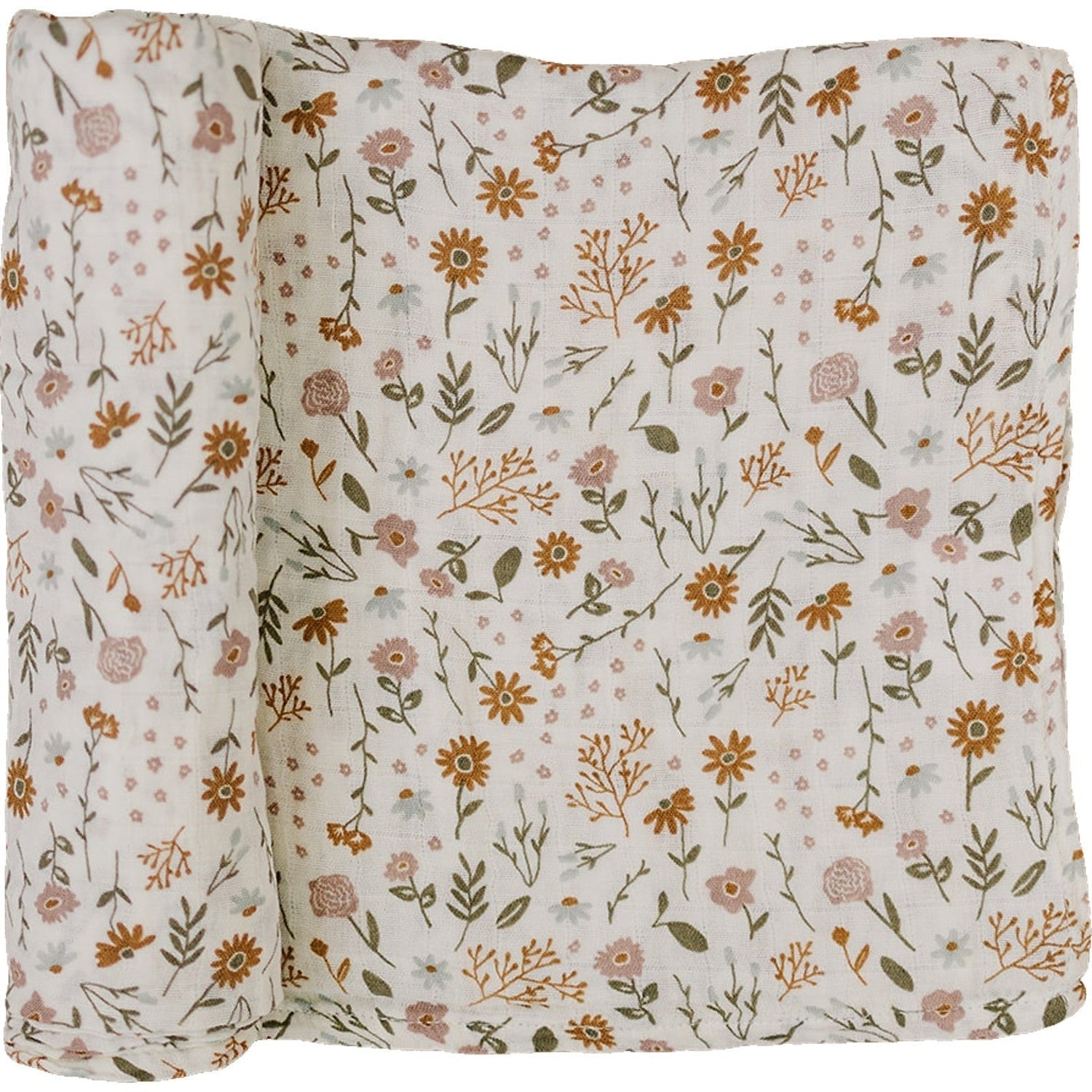 Meadow Floral Muslin Swaddle Blanket - Tenth &amp; Pine - 