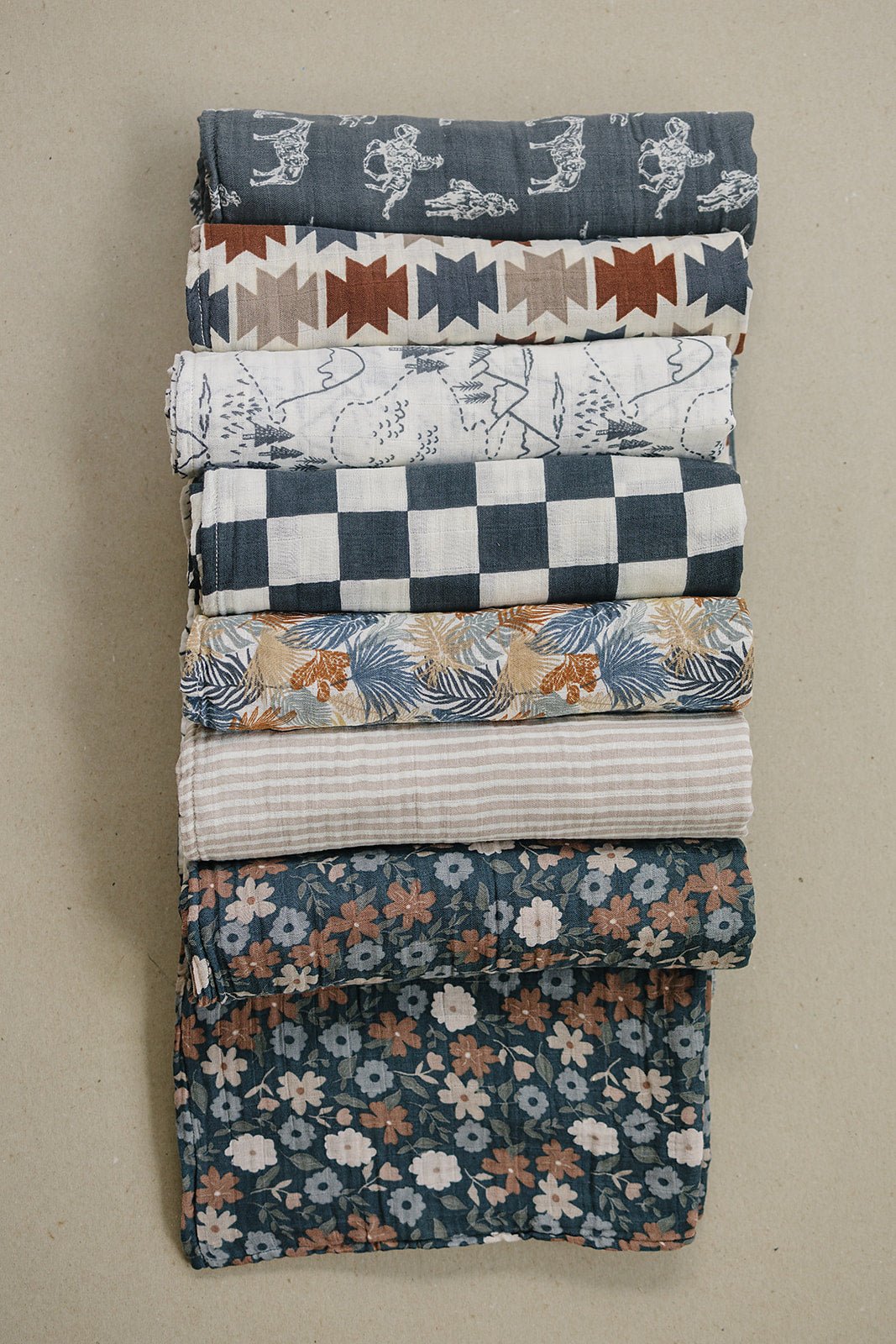 Midnight Floral Muslin Swaddle Blanket - Tenth &amp; Pine - 