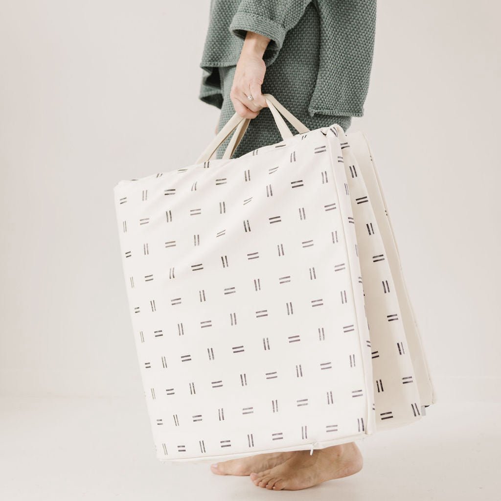 Mudcloth Vegan Leather Mat - Tenth &amp; Pine - Vegan Leather Padded Mat - Standard