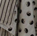 Muslin Quilt | Black &amp; White Yin Yang / Stripe - Tenth &amp; Pine - Quilt - forever french baby