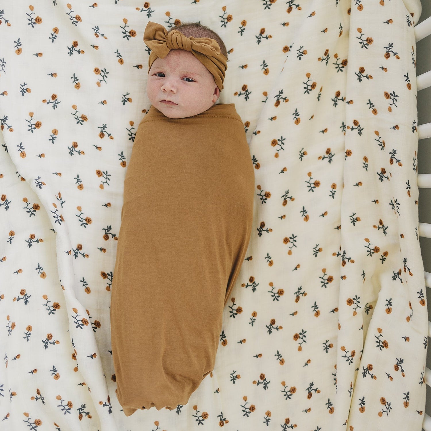 Mustard Bamboo Stretch Swaddle - Tenth &amp; Pine - 